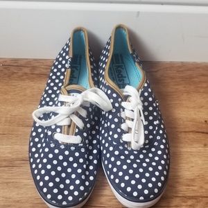 Keds Navy Blue and White Polka Dots
